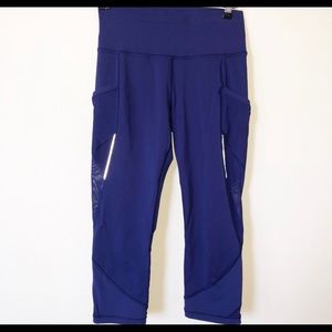 Purple/blue crop mesh lulu leggings